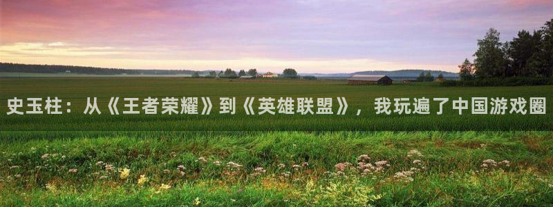 沐鸣2挂机注册：史玉柱：从《王者荣耀》到《英雄联盟》，我玩遍了中国游戏圈