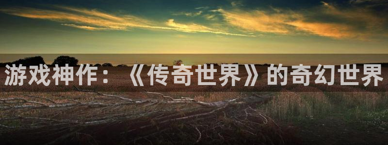 沐鸣娱乐2官网网址是多少：游戏神作：《传奇世界》的奇幻世界
